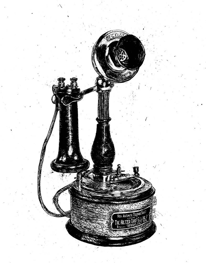 Candlestick style phone from 1899 Holtzer Cabot Telephone Co