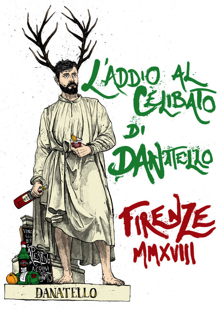 Stag party illustration for Danatello Firenze