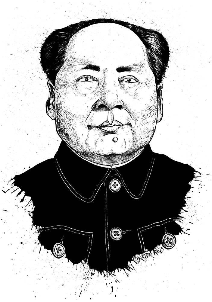 Caricature of Chairman Mao Tse Tsung Zedong
