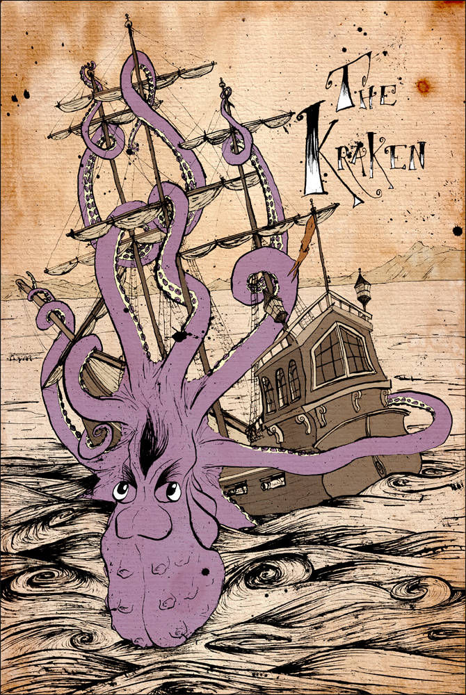 Giant octopus the kraken from a series of sea legends