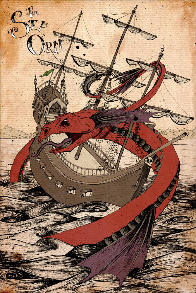 The serpentine sea orm sinking a ship