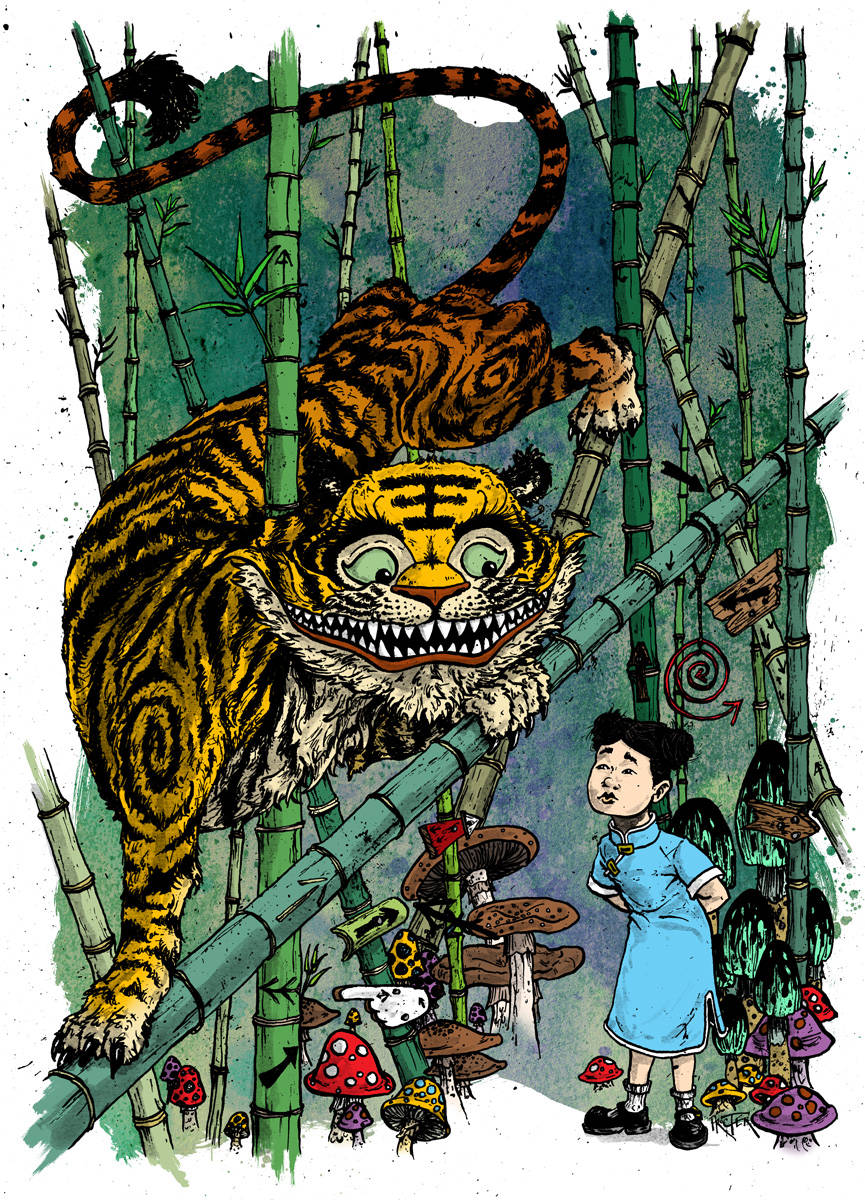 Alice and the Cheshire Cat - Alice in Wonderland