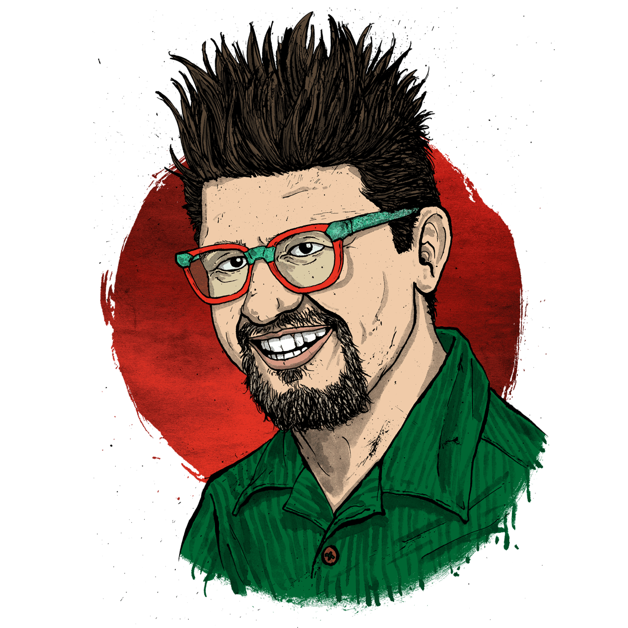self portrait of artist and illustrator David Procter