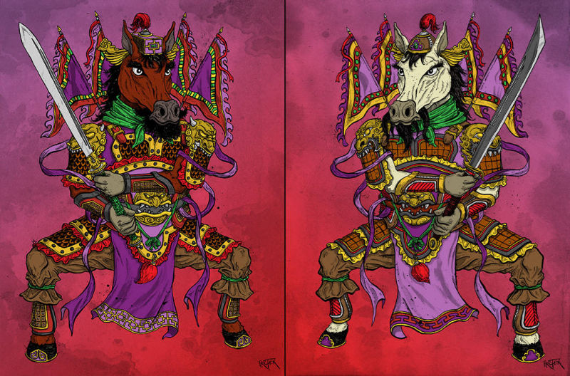 Horse Menshen Door Gods - 馬門神
