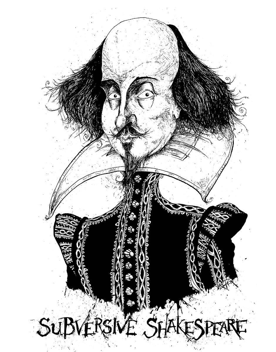 William Shakespeare caricature - Subversive Shakespeare